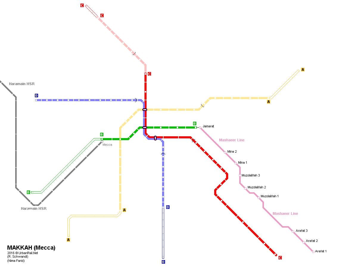 térkép Mekka metró