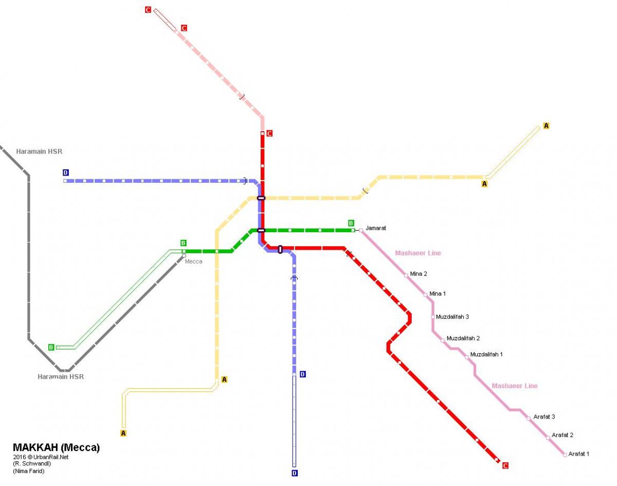 térkép Mekka metró 