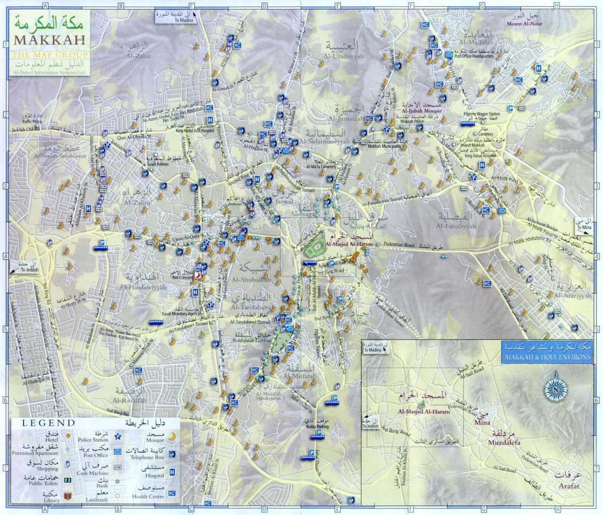  térkép Mekkája ziyarat helyek